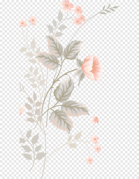 Пастельные цветы на белом фоне