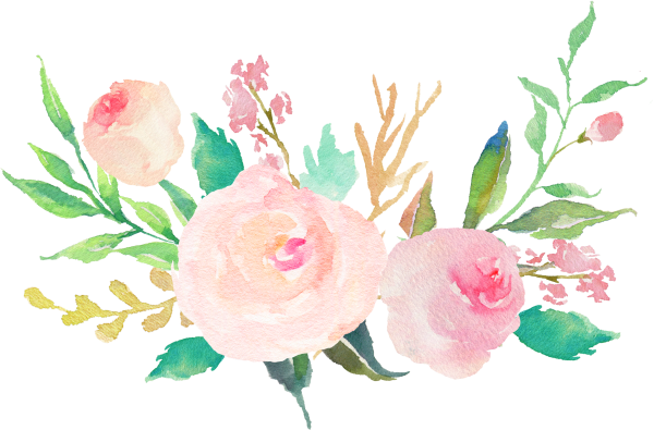 Акварельные цветы розовые