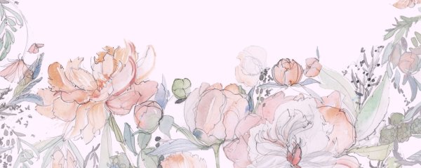 Нежные Акварельные цветы на белом фоне