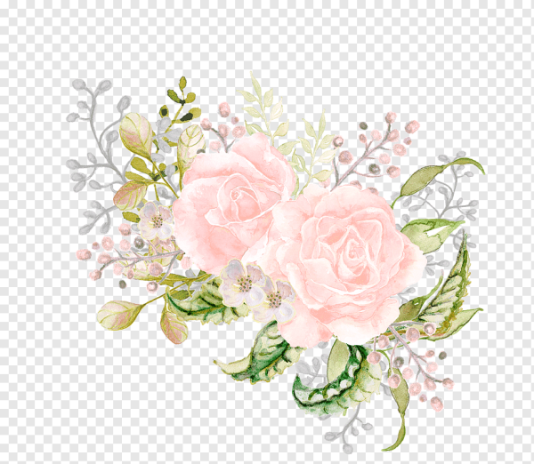 Акварельные цветы Свадебные
