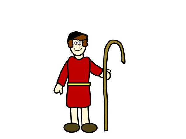 Пастух на белом фоне