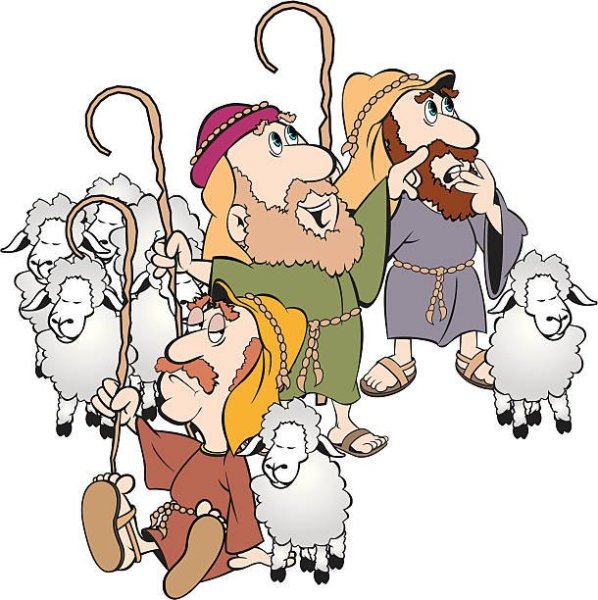 Пастухи Рождество на прозрачном фоне