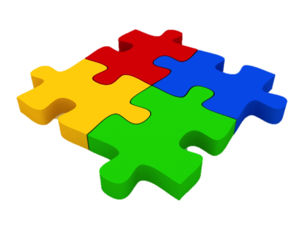 Пазлы на белом фоне