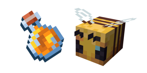Пчела из МАЙНКРАФТА на белом фоне