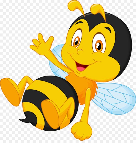 Пчела мультяшный на прозрачном фоне