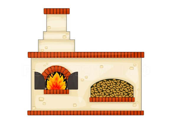 Печь на прозрачном фоне