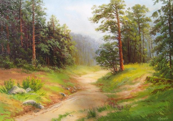 Живописный пейзаж в раме