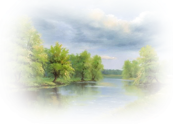 Летние пейзажи на прозрачном фоне