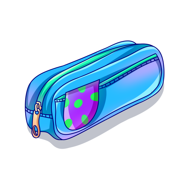 Пенал школьный на прозрачном фоне