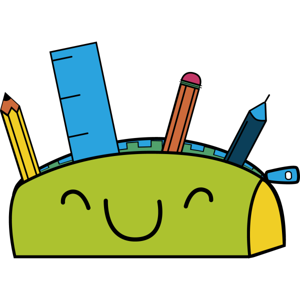 Пенал мультяшный на прозрачном фоне