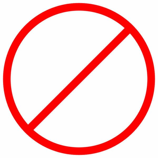 Знак запрета прозрачный