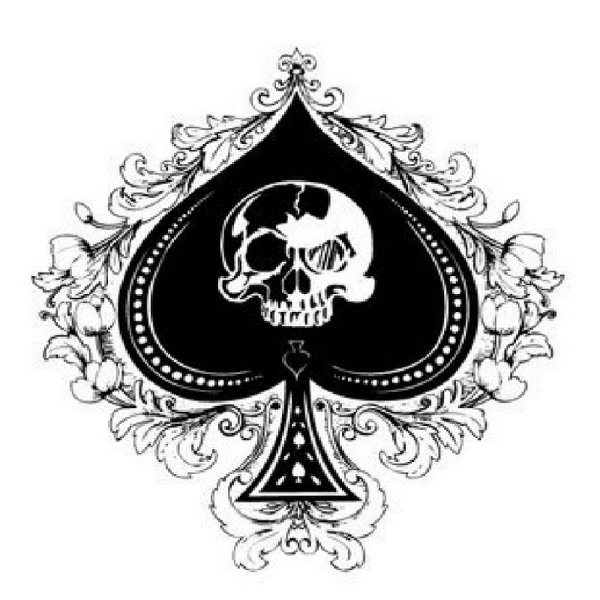 Туз пики на черном фоне