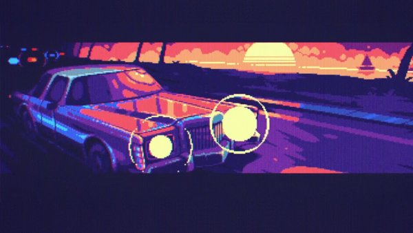 Пиксель арт ретро автомобиль