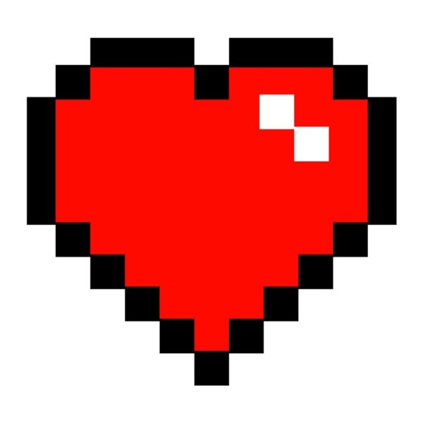 Синее пиксельное сердце