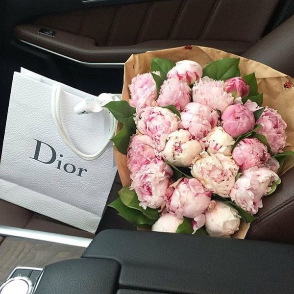 Пионы в машине