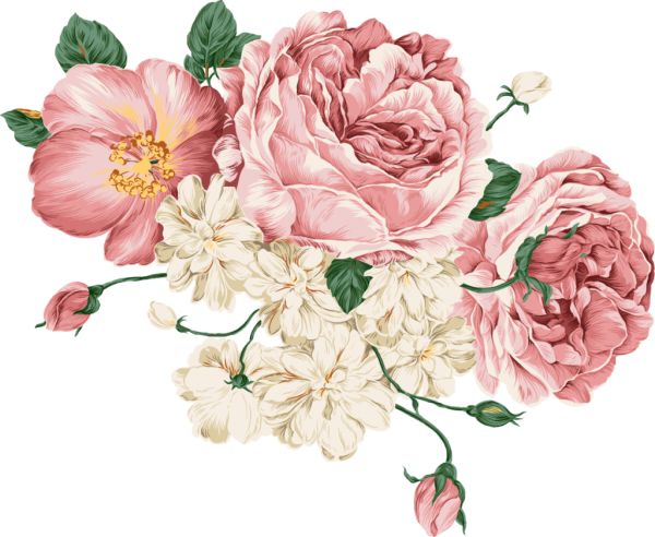 Пионы розы акварель