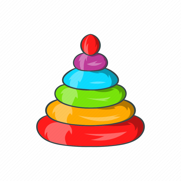 Пирамидка детская на белом фоне