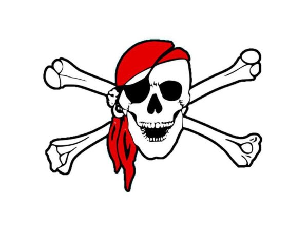 Пиратский череп без фона