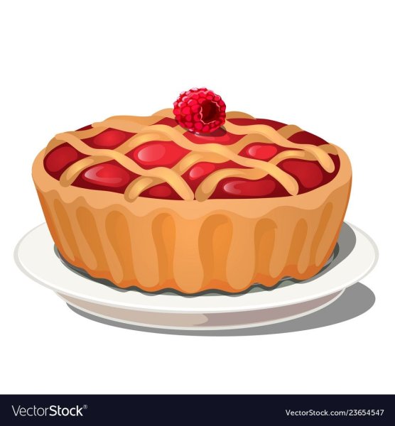 Нарисованный пирог на белом фоне