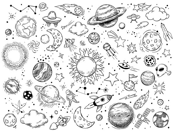 Раскраска космос и планеты для детей