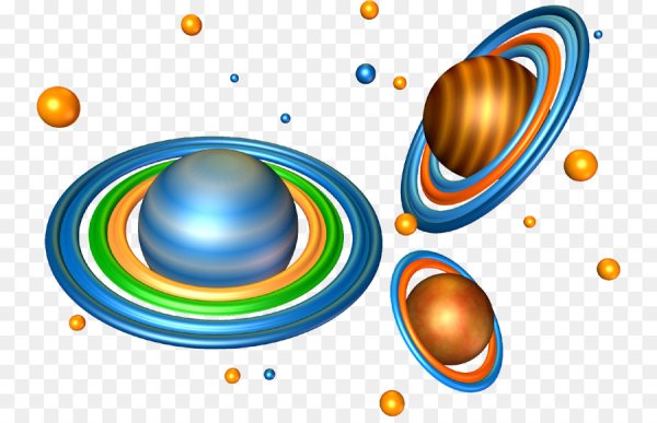 Космические тела на прозрачном фоне