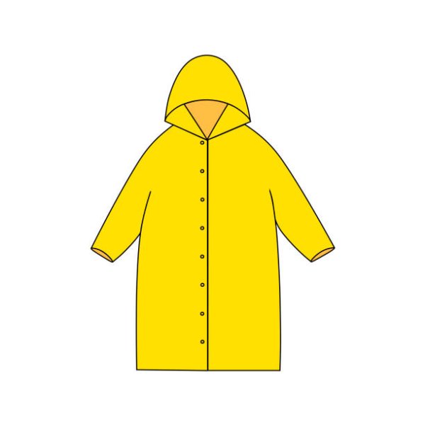 Желтый плащ на прозрачном фоне