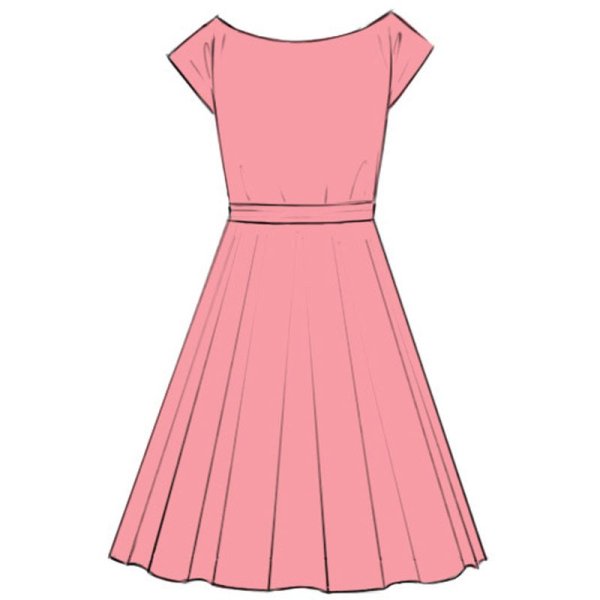 Платье розовое нарисованное