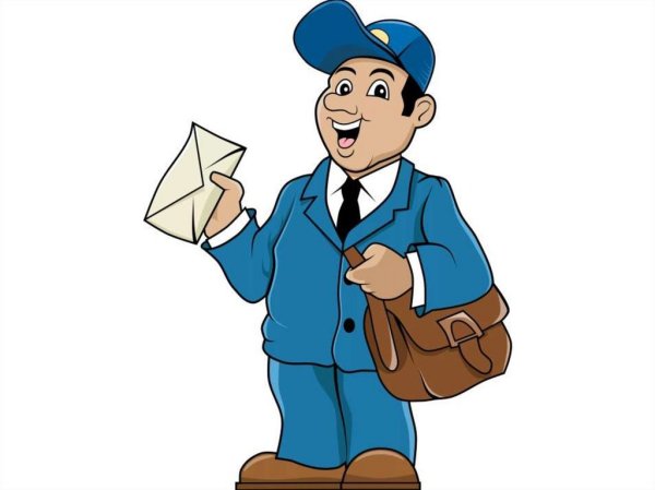 Почтальон на прозрачном фоне