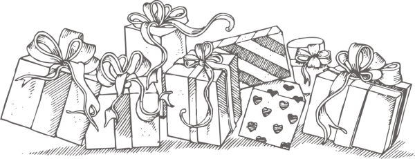 Подарок черно белый