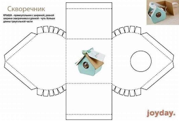 Схема скворечника из картона