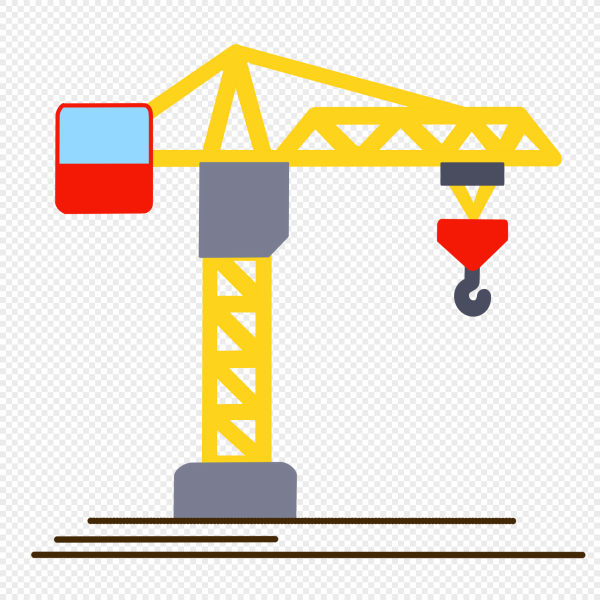 Строительный кран желтый