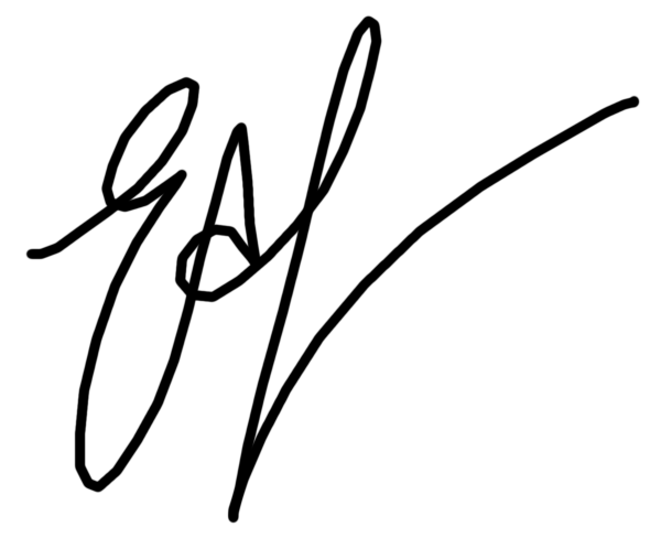 Подпись на белом фоне