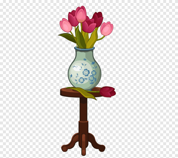 Ваза с цветами мультяшная