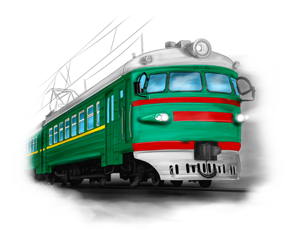 Поезд на прозрачном фоне