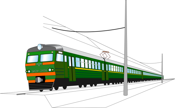 Электричка на прозрачном фоне