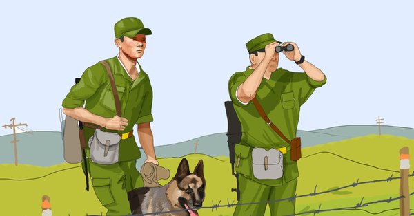 Пограничник с собакой