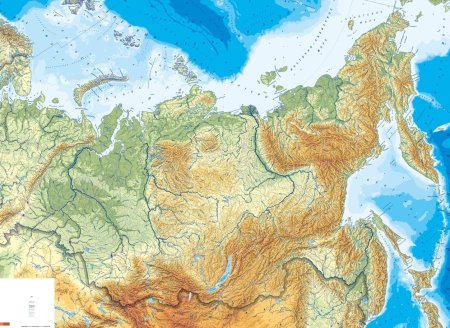 Горы Урал на карте России