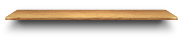 Деревянная полка на белом фоне