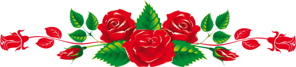 Цветочный орнамент из роз в полосе