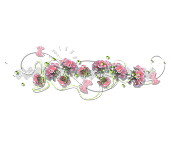Цветочная гирлянда на прозрачном фоне