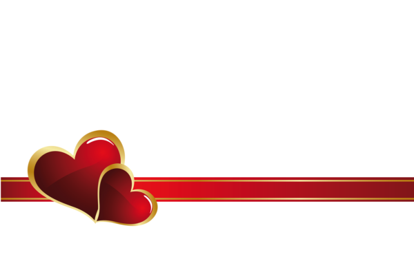 Бордюр сердечки на прозрачном фоне