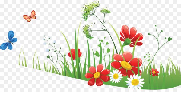 Полянка с цветочками вектор