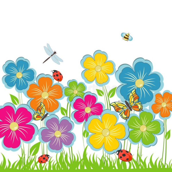 Поляна цветов вектор