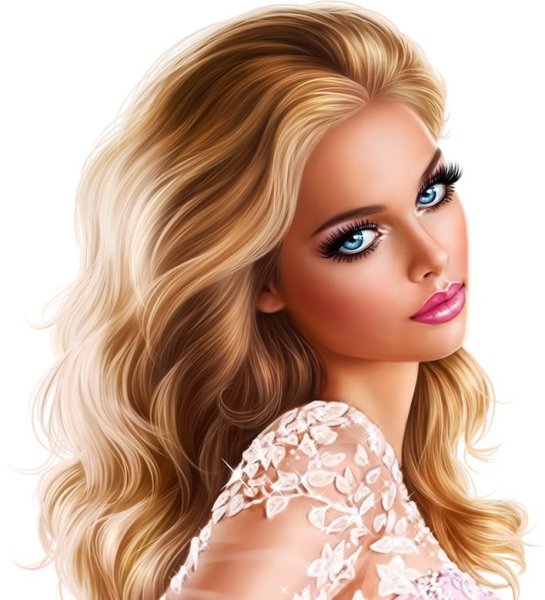 Девушка на прозрачном фоне