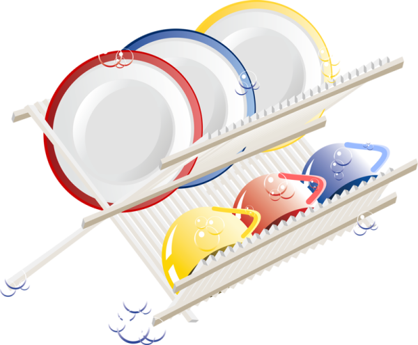 Чистая посуда на прозрачном фоне