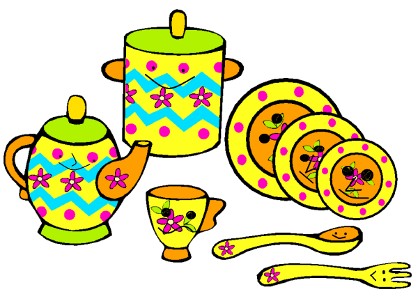 Рисование посуда с малышами