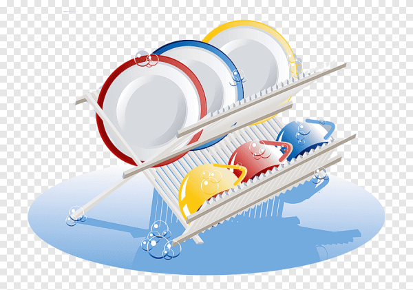 Грязная посуда на прозрачном фоне