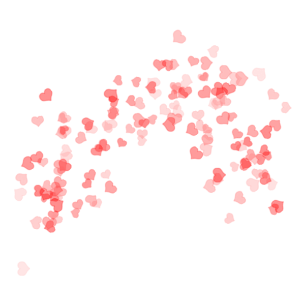 Россыпь сердечек на белом фоне