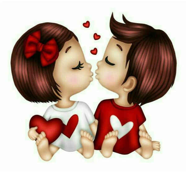 Сердечки мальчик и девочка