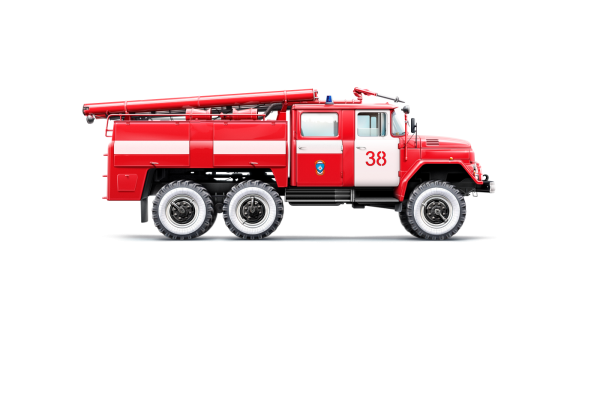 Пожарная машина сбоку вектор